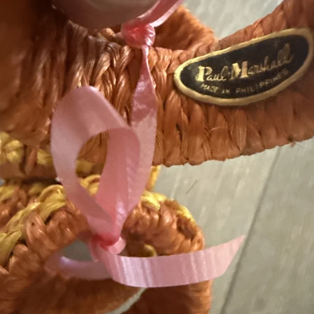 Vintage Woven Napkin Ring by Paul Marshall Philipines Green Orange‎ Yellow Retro